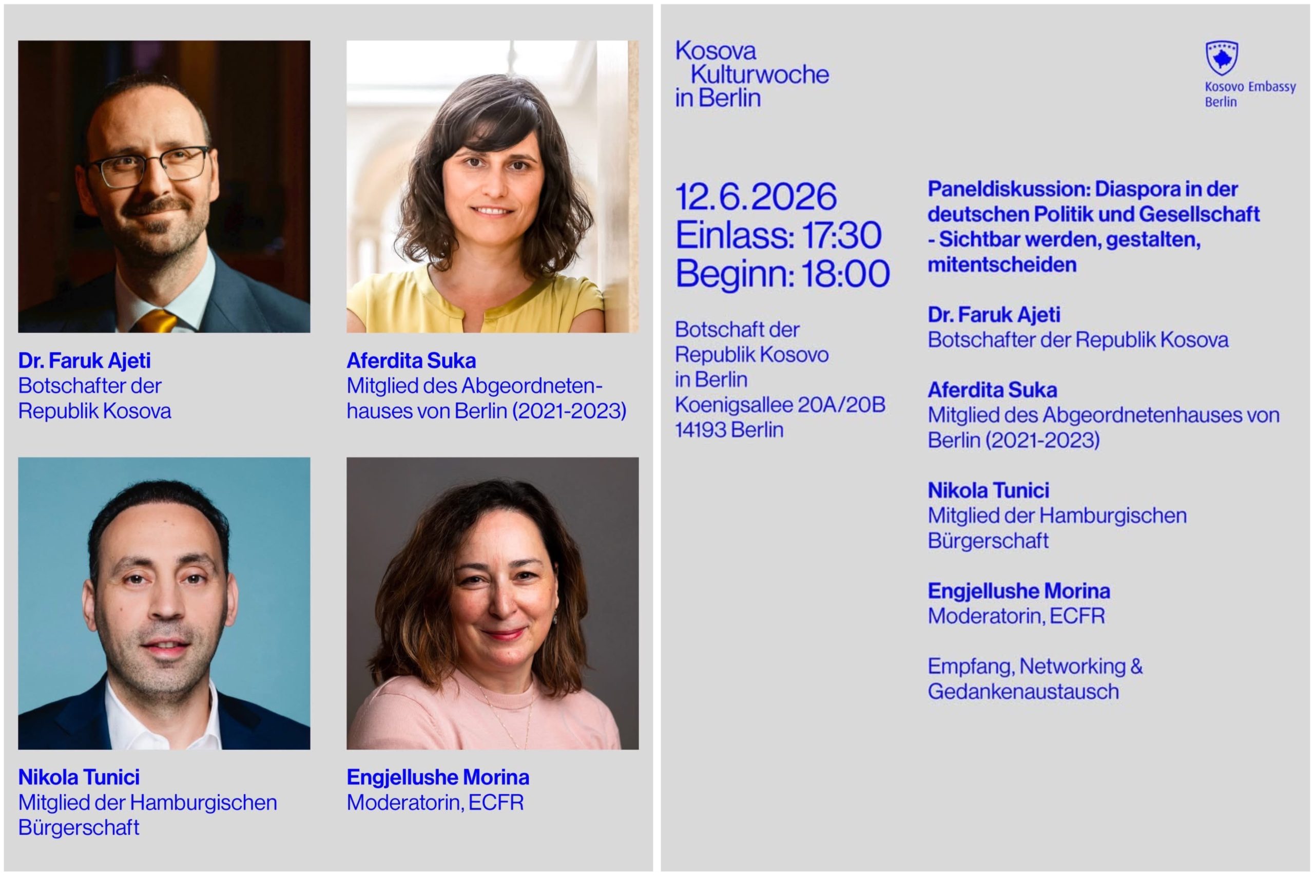 Ambasada e Kosovës organizon panel me diasporën shqiptare në Berlin