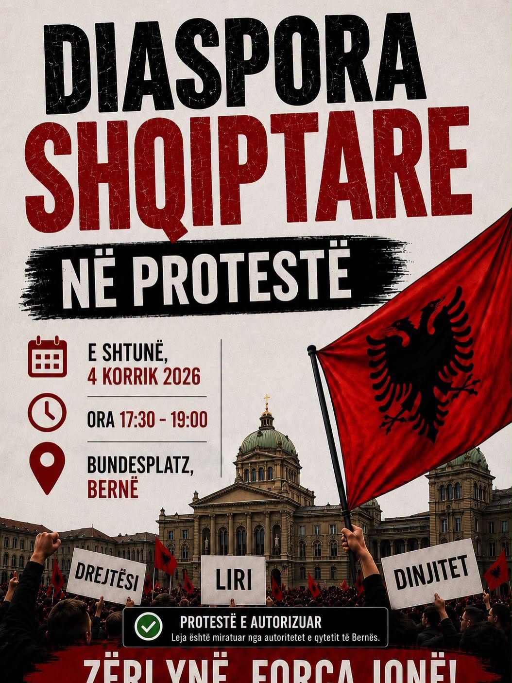 Protestë në Bernë me moton  Shqipëria thërret   Diaspora përgjigjet 