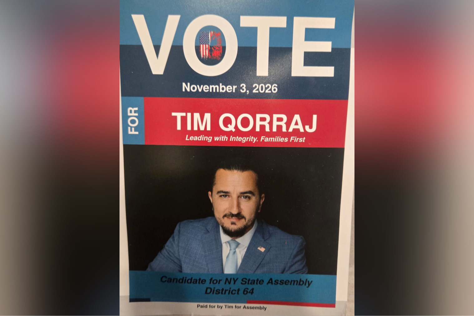 Tim Qorraj kandidon për Asamblenë e Shtetit të Nju Jorkut